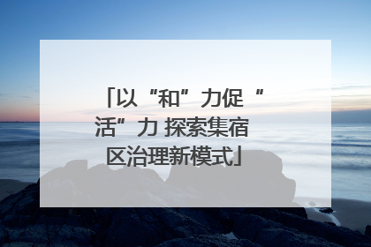 以“和”力促“活”力 探索集宿区治理新模式