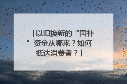以旧换新的“国补”资金从哪来？如何抵达消费者？