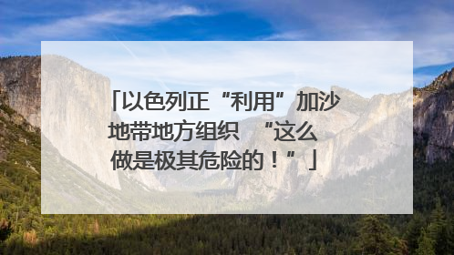 以色列正“利用”加沙地带地方组织  “这么做是极其危险的！”