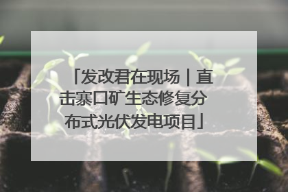 发改君在现场｜直击寨口矿生态修复分布式光伏发电项目