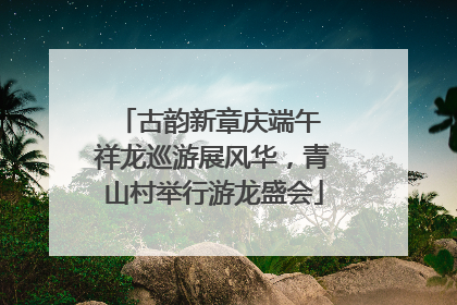 古韵新章庆端午 祥龙巡游展风华，青山村举行游龙盛会