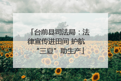 台前县司法局：法律宣传进田间 护航“三夏”助生产