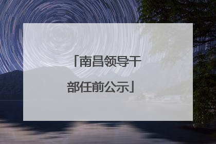 南昌领导干部任前公示