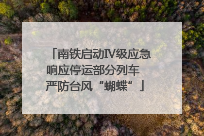 南铁启动Ⅳ级应急响应停运部分列车 严防台风“蝴蝶”