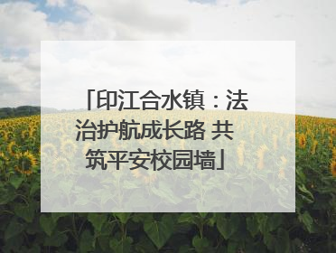 印江合水镇：法治护航成长路 共筑平安校园墙