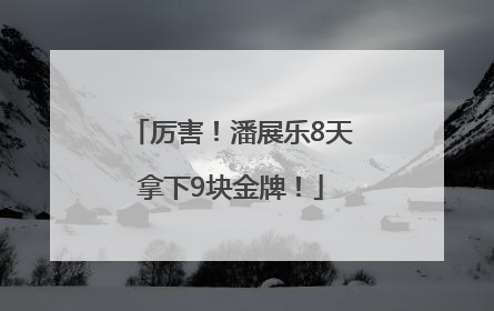 厉害！潘展乐8天拿下9块金牌！