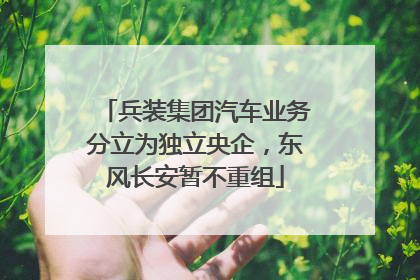 兵装集团汽车业务分立为独立央企，东风长安暂不重组