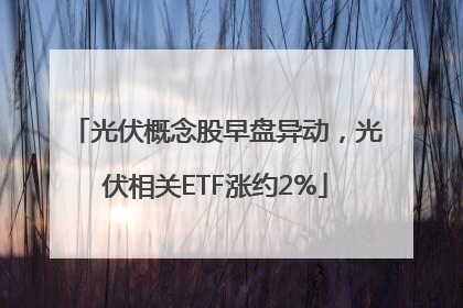光伏概念股早盘异动，光伏相关ETF涨约2%