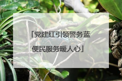 党建红引领警务蓝 便民服务暖人心