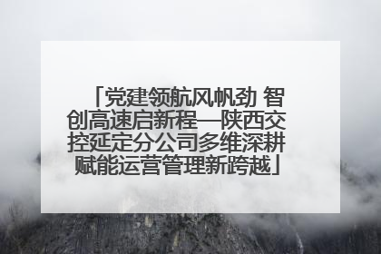 党建领航风帆劲 智创高速启新程—陕西交控延定分公司多维深耕赋能运营管理新跨越