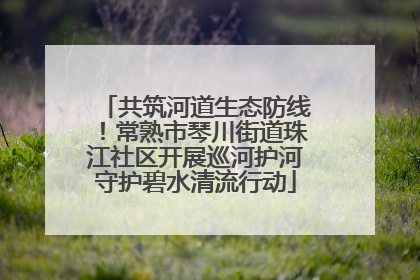 共筑河道生态防线！常熟市琴川街道珠江社区开展巡河护河守护碧水清流行动