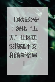冰城公安：深化“五无”社区建设构建平安和谐新格局