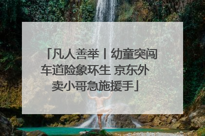凡人善举丨幼童突闯车道险象环生 京东外卖小哥急施援手
