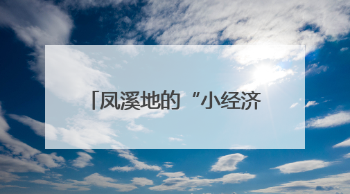 凤溪地的“小经济”与“大情怀”