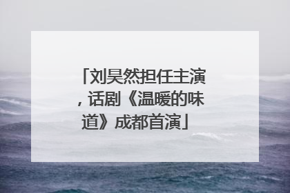 刘昊然担任主演，话剧《温暖的味道》成都首演