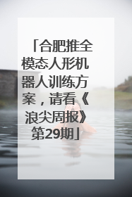 合肥推全模态人形机器人训练方案，请看《浪尖周报》第29期