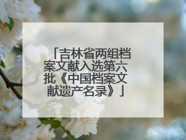 吉林省两组档案文献入选第六批《中国档案文献遗产名录》