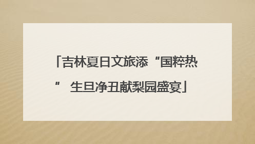 吉林夏日文旅添“国粹热” 生旦净丑献梨园盛宴