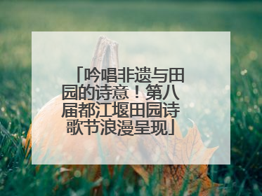 吟唱非遗与田园的诗意！第八届都江堰田园诗歌节浪漫呈现