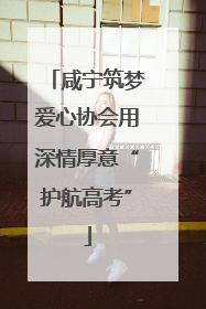 咸宁筑梦爱心协会用深情厚意“护航高考”