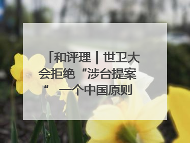 和评理｜世卫大会拒绝“涉台提案” 一个中国原则人心所向