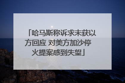 哈马斯称诉求未获以方回应 对美方加沙停火提案感到失望