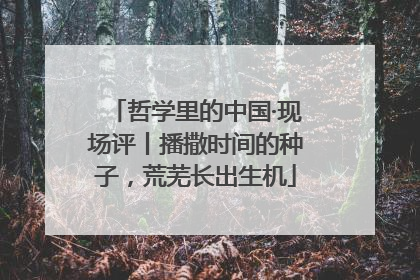 哲学里的中国·现场评丨播撒时间的种子，荒芜长出生机