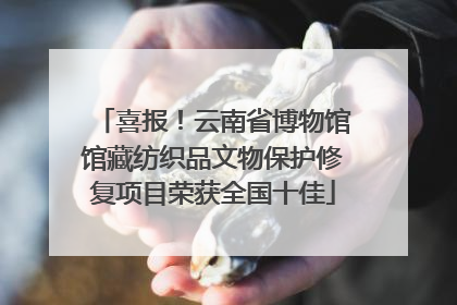喜报！云南省博物馆馆藏纺织品文物保护修复项目荣获全国十佳