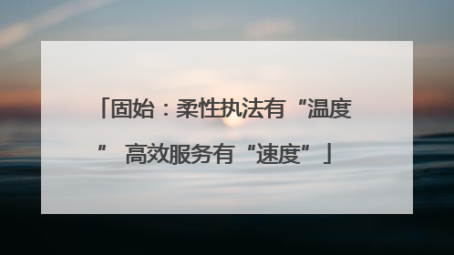 固始：柔性执法有“温度” 高效服务有“速度”