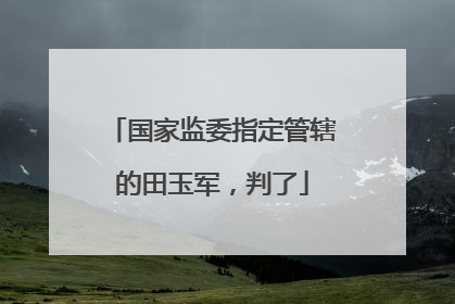 国家监委指定管辖的田玉军，判了
