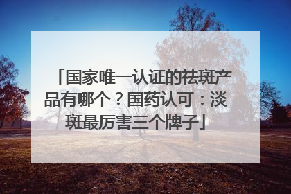 国家唯一认证的祛斑产品有哪个？国药认可：淡斑最厉害三个牌子