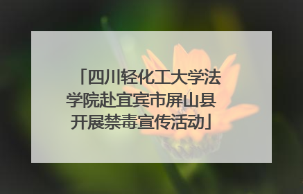 四川轻化工大学法学院赴宜宾市屏山县开展禁毒宣传活动