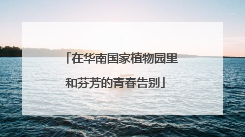 在华南国家植物园里和芬芳的青春告别