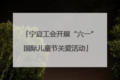 宁夏工会开展“六一”国际儿童节关爱活动