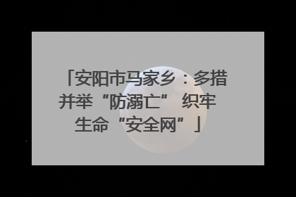 安阳市马家乡：多措并举“防溺亡” 织牢生命“安全网”