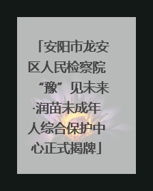 安阳市龙安区人民检察院“豫”见未来·润苗未成年人综合保护中心正式揭牌