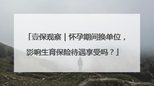 壹保观察｜怀孕期间换单位，影响生育保险待遇享受吗？