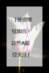 外资继续加仓！这些A股受关注