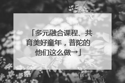 多元融合课程、共育美好童年，普陀的他们这么做→