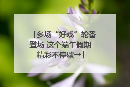 多场“好戏”轮番登场 这个端午假期精彩不停歇→