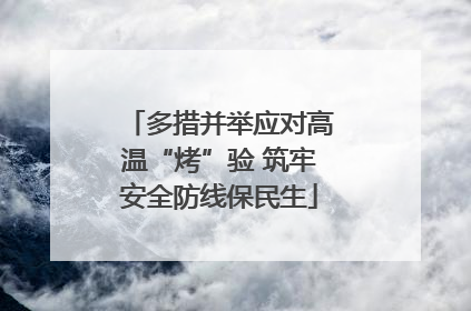 多措并举应对高温“烤”验 筑牢安全防线保民生