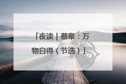 夜读｜蔡皋：万物自得（节选）