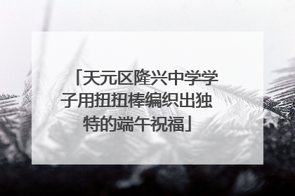 天元区隆兴中学学子用扭扭棒编织出独特的端午祝福