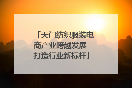 天门纺织服装电商产业跨越发展 打造行业新标杆