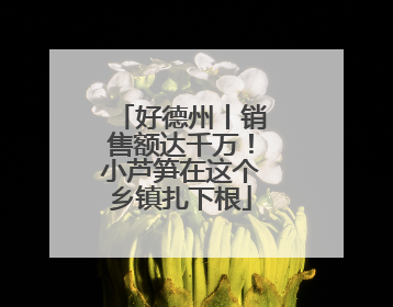 好德州丨销售额达千万！小芦笋在这个乡镇扎下根