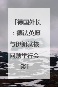 德国外长：德法英愿与伊朗就核问题举行会谈