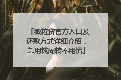 微粒贷官方入口及还款方式详细介绍，急用钱周转不用慌