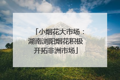小烟花大市场：湖南浏阳烟花积极开拓非洲市场