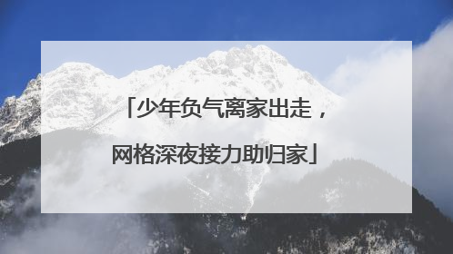 少年负气离家出走，网格深夜接力助归家