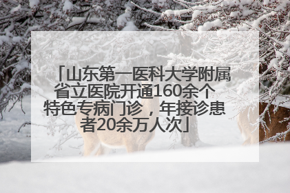 山东第一医科大学附属省立医院开通160余个特色专病门诊，年接诊患者20余万人次